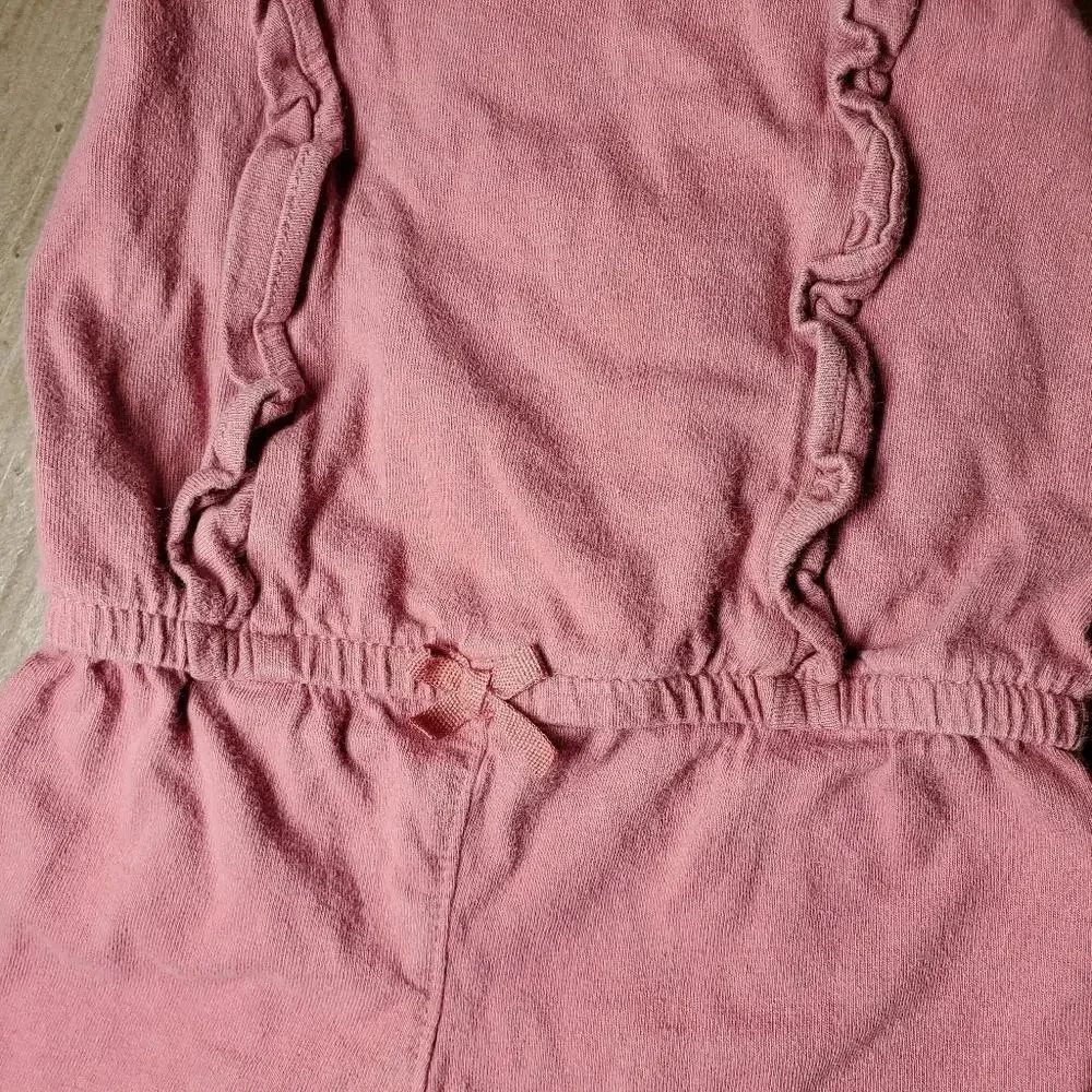 Carter's Baby Girl Mauve Ruffle Trim Romper Size 9 Months